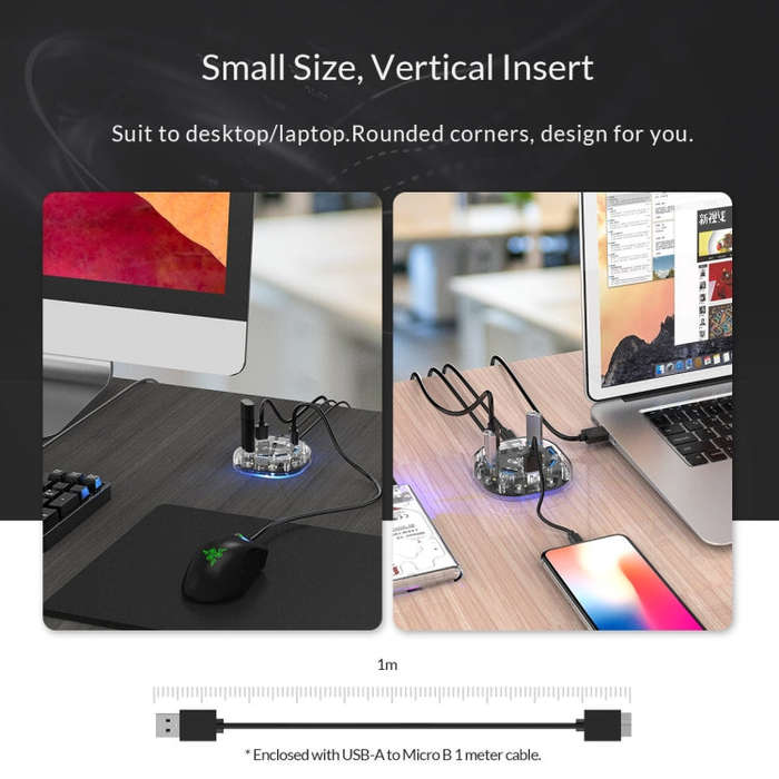 ORICO H7U-U3 7 Port USB3.0 Transparent HUB