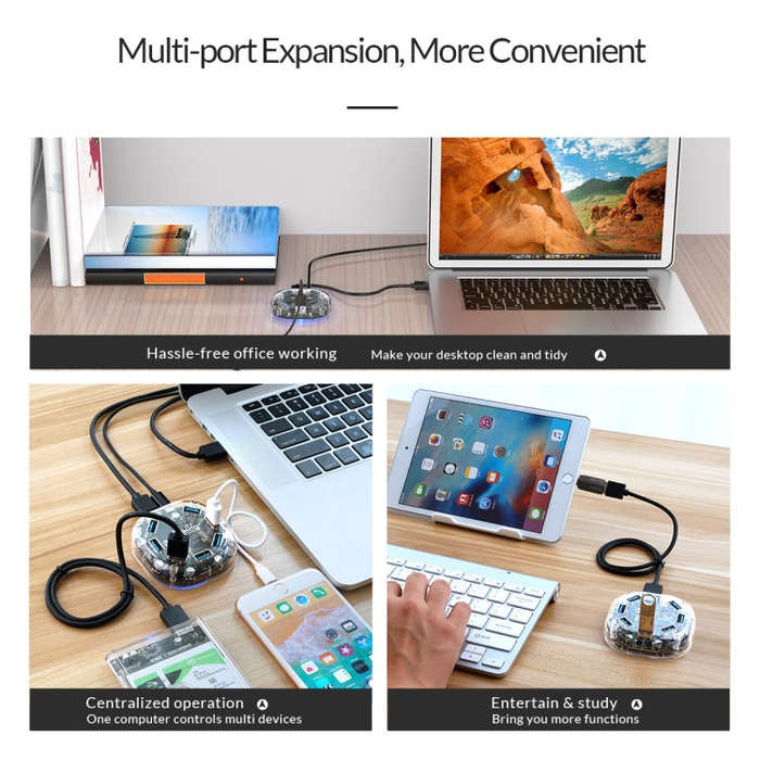 ORICO H7U-U3 7 Port USB3.0 Transparent HUB