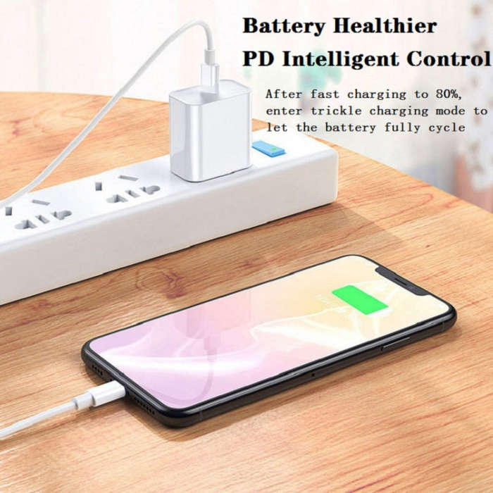 2 in 1 PD 20W Single USB-C / Type-C Port Travel Charger + 3A PD3.0 USB-C / Type-C to 8 Pin Fast C...