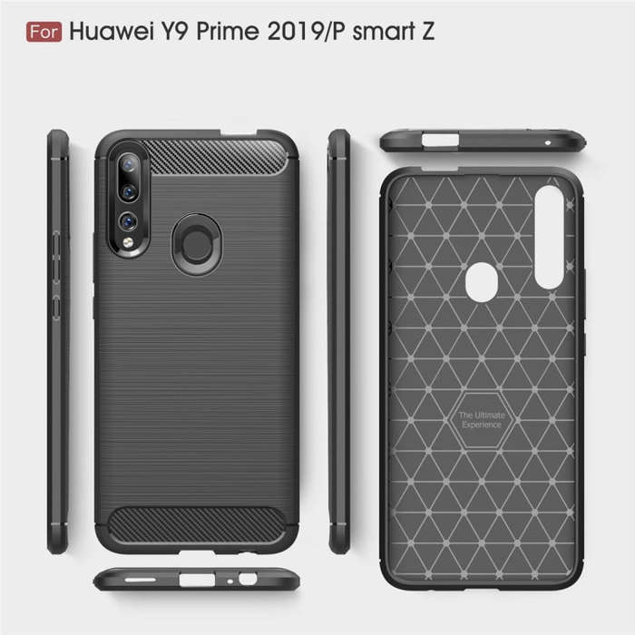 Brushed Texture Carbon Fiber TPU Case for Huawei Y9 Prime 2019 / P Smart Z(Red)