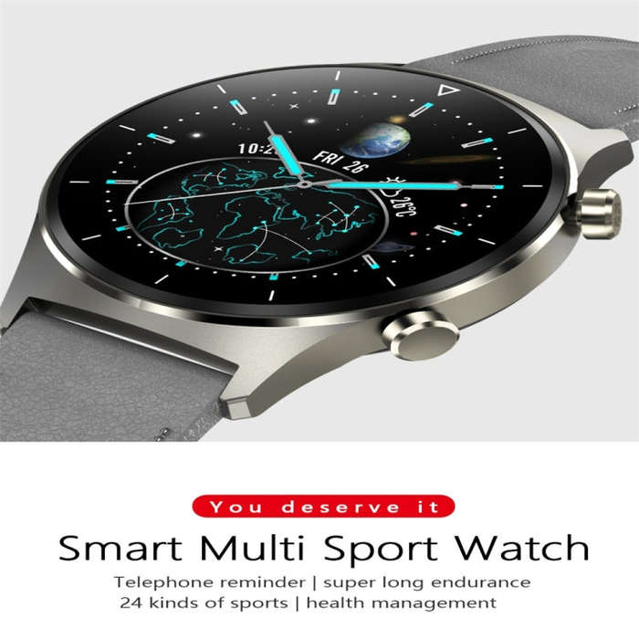 E13 1.28 inch IPS Color Screen Smart Watch, IP68 Waterproof, Silicone Watchband,Support Heart Rat...