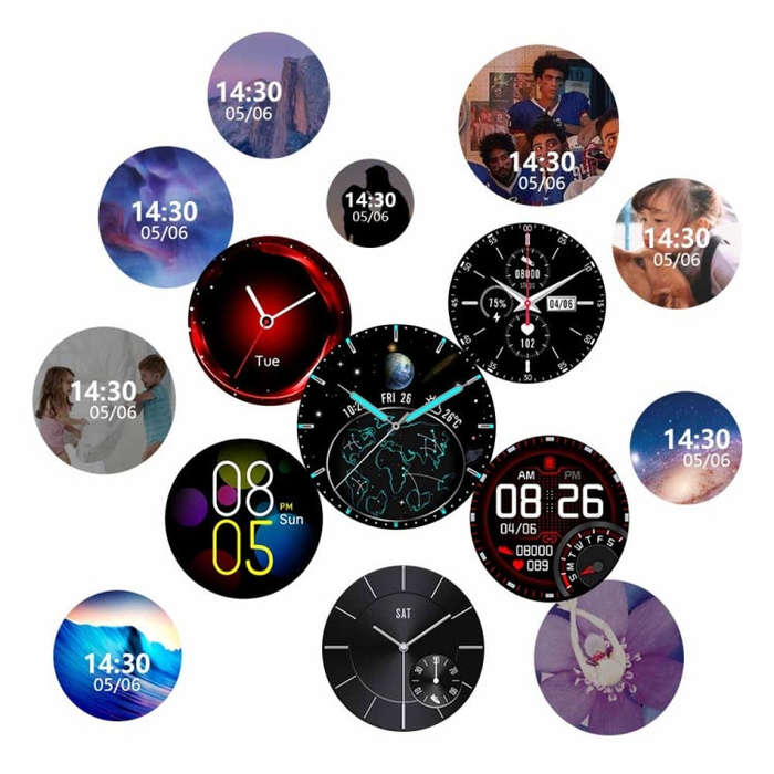 E13 1.28 inch IPS Color Screen Smart Watch, IP68 Waterproof, Silicone Watchband,Support Heart Rat...