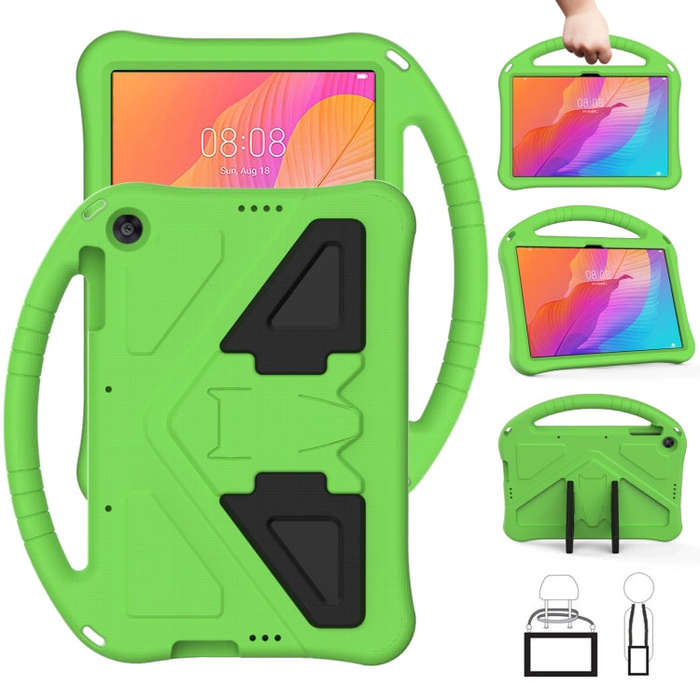 For Huawei MatePad T 10s 10.1 EVA Flat Anti Falling Protective Case Shell with Holder(Green)