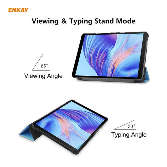 ENKAY PU Leather + Plastic Case with Three-folding Holder for Huawei MatePad T8 / Honor Tablet X7...