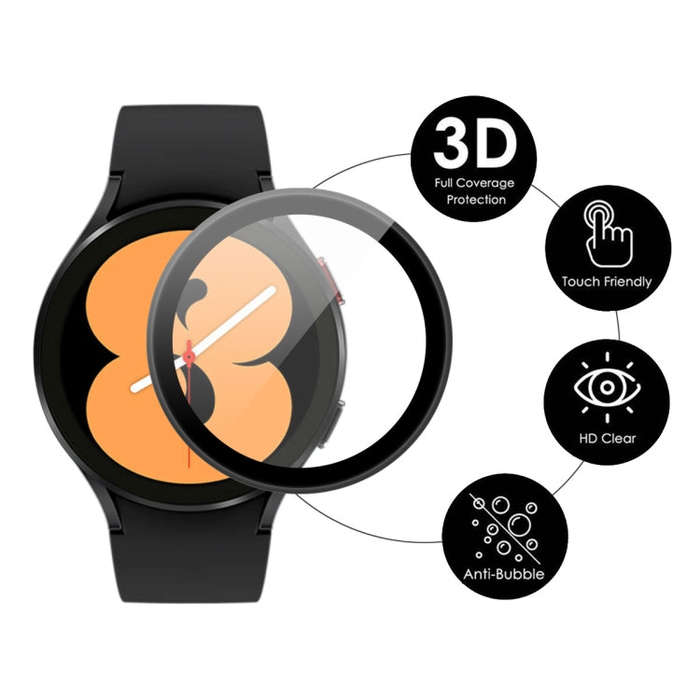 2 PCS For Samsung Galaxy Watch4 44mm ENKAY Hat-Prince 3D Full Coverage Soft PC Edge + PMMA HD Scr...