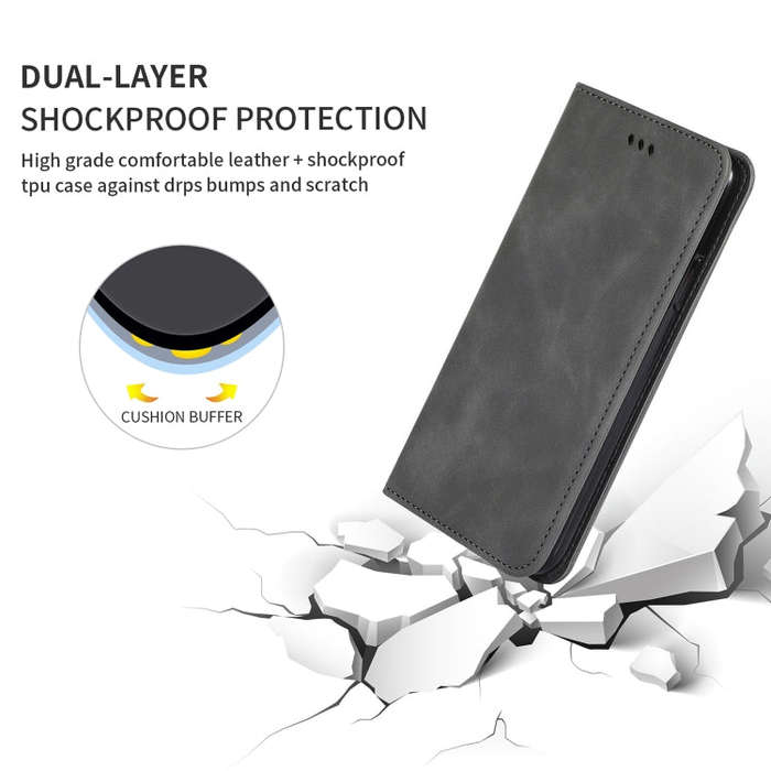 Retro Skin Feel Business Magnetic Horizontal Flip Leather Case for Huawei Mate20 Lite(Dark Gray)