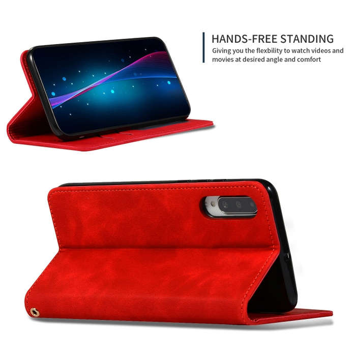 Retro Skin Feel Business Magnetic Horizontal Flip Leather Case for Huawei P30(Red)