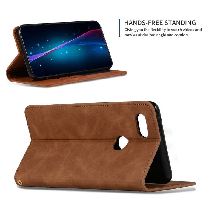 Retro Skin Feel Business Magnetic Horizontal Flip Leather Case for Google Pixel 3(Brown)