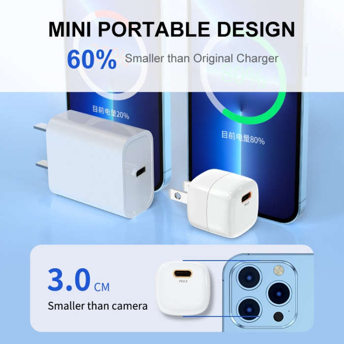 ENKAY APQ-011 Mini PD 20W USB-C / Type-C Port Fast Charger, US Plug(Black)