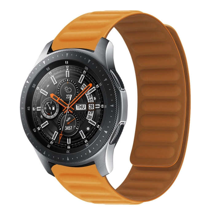 For Samsung Galaxy Live SM-R382 Silicone Magnetic Watch Band(Orange Yellow)
