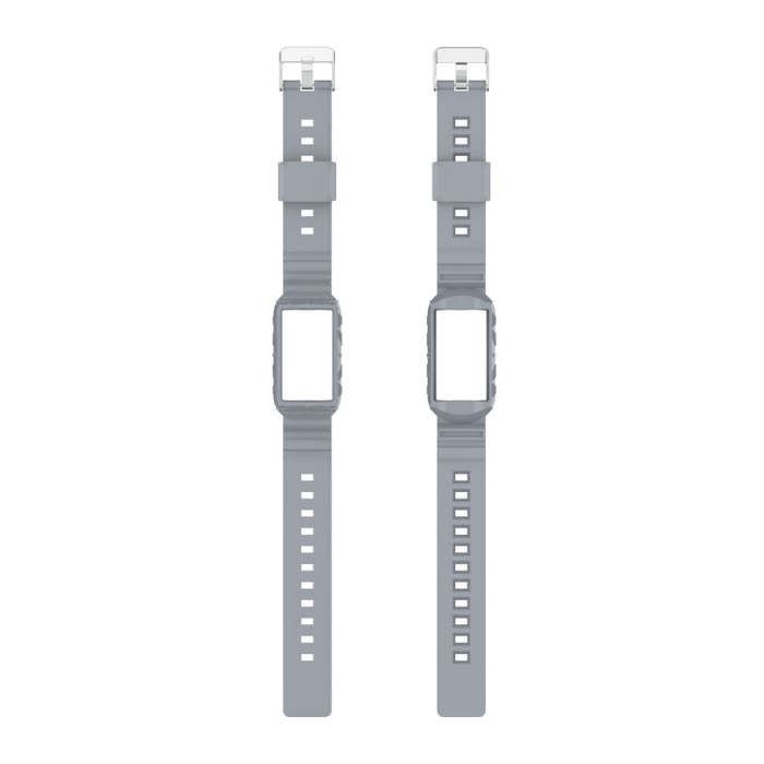 For Fitbit Charge 4 Silicone One Body Armor Watch Band(Gray)