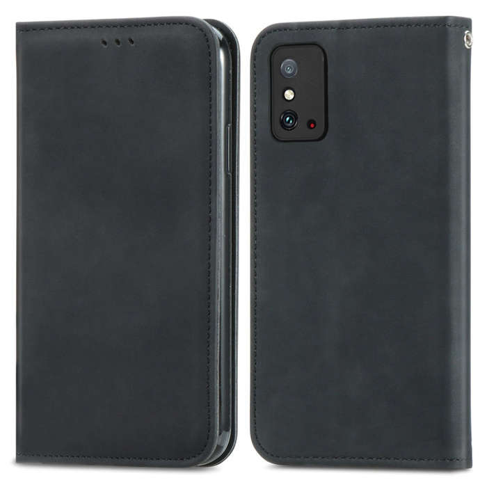 For Honor X10 Max 5G Retro Skin Feel Magnetic Horizontal Flip Leather Phone Case(Black)