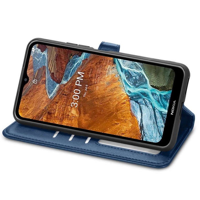 For Nokia G300 Solid Color Leather Buckle Phone Case(Blue)