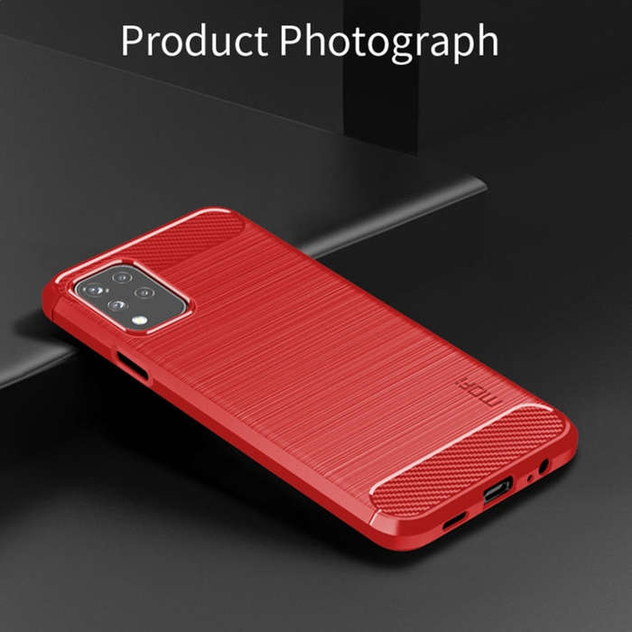 For LG K42 MOFI Gentleness Brushed Carbon Fiber Soft TPU Case(Red)