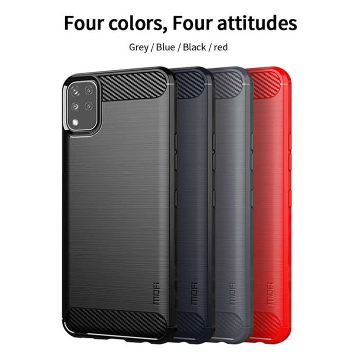 For LG K42 MOFI Gentleness Brushed Carbon Fiber Soft TPU Case(Red)
