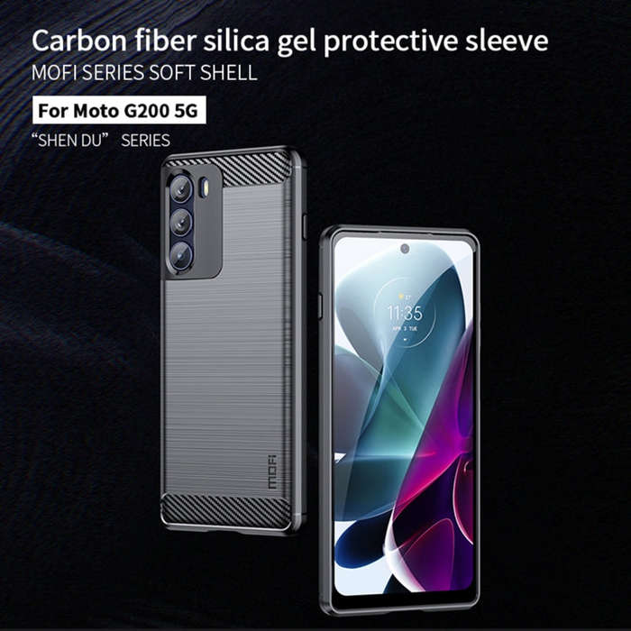 For Motorola Moto G200 5G / Edge S30 MOFI Gentleness Brushed Carbon Fiber Soft TPU Case(Blue)