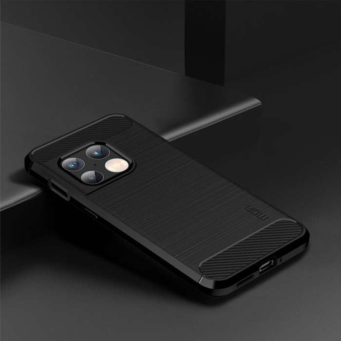 For OnePlus 10 Pro 5G MOFI Gentleness Brushed Carbon Fiber Soft TPU Case(Black)