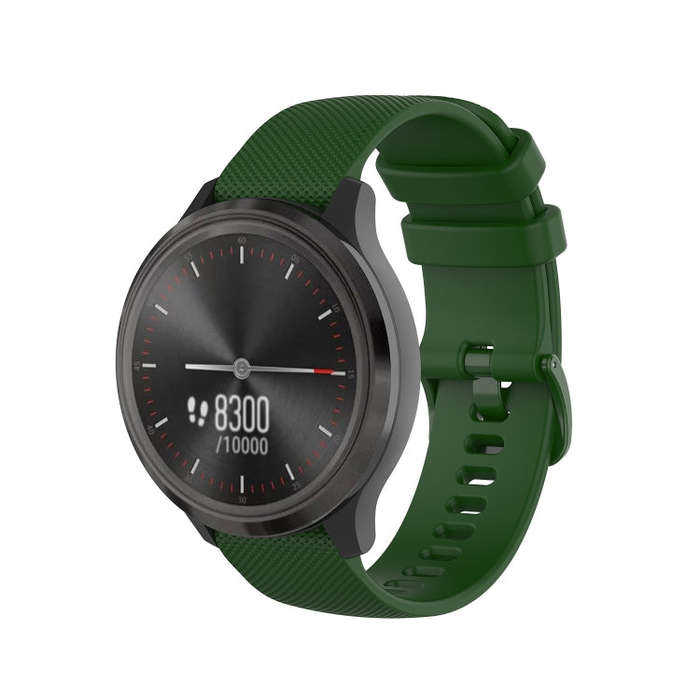 For Huawei Watch GT 2 46mm 22mm Checkered Silicone Watch Band(Amy Green)