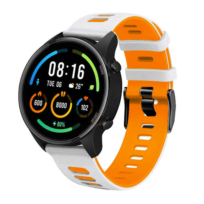For Honor Magic Watch2 46mm 22mm Mixed-Color Silicone Watch Band(Black+Red)