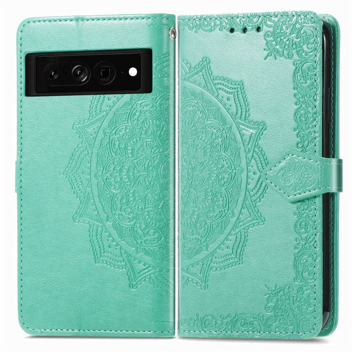 For Google Pixel 7 Pro Mandala Flower Embossed Leather Phone Case(Green)