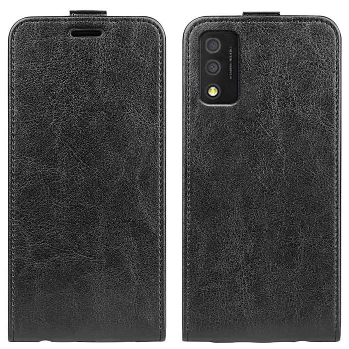 For TCL 30T R64 Texture Single Vertical Flip Leather Phone Case(Black)
