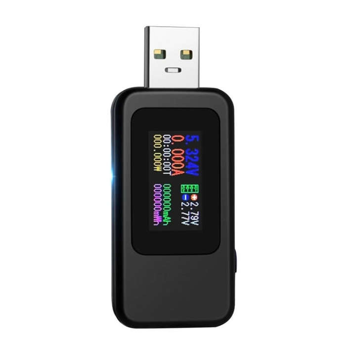 KWS-MX18 10 in 1 USB DC Tester Current 4-30V Voltage Meter Timing Ammeter Digital Meter(Black)