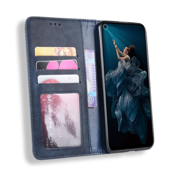 Magnetic Buckle Retro Crazy Horse Texture Horizontal Flip Leather Case for HUAWEI Honor 20 , with...