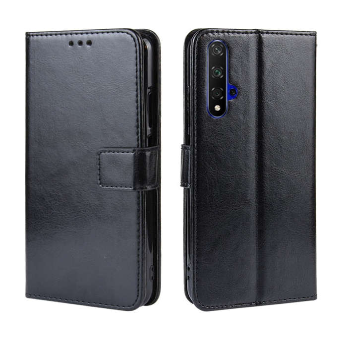 Retro Crazy Horse Texture Horizontal Flip Leather Case for HUAWEI Honor 20 , with Holder & Card S...