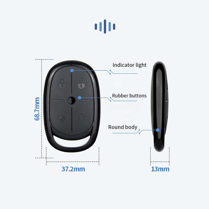 433MHZ 4 Button RF Wireless Remote Control For Light / Door / Alarm System
