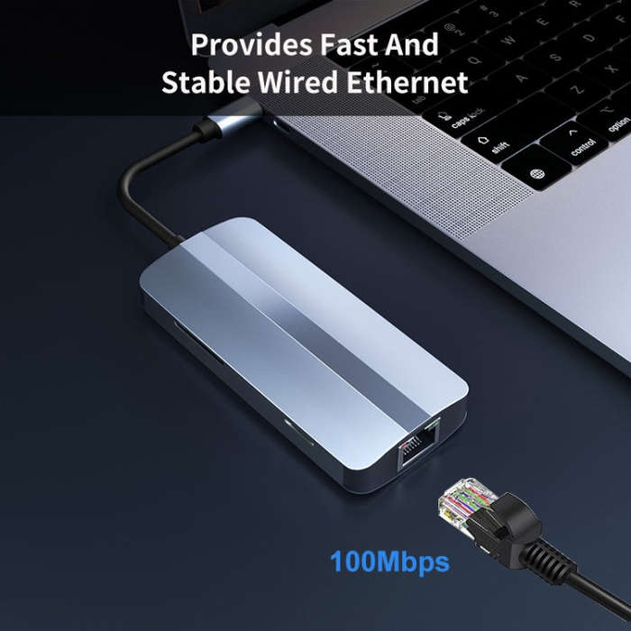 JUNSUNMAY 7 in 1 Multifunctional USB-C Hub Docking Station Adapter -