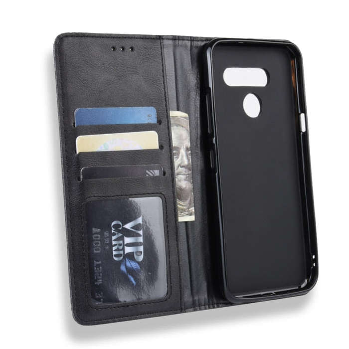 Magnetic Buckle Retro Crazy Horse Texture Horizontal Flip Leather Case for LG K50 /LG Q60 , with ...