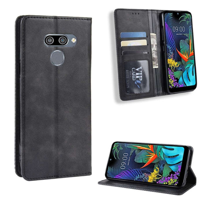 Magnetic Buckle Retro Crazy Horse Texture Horizontal Flip Leather Case for LG K50 /LG Q60 , with ...