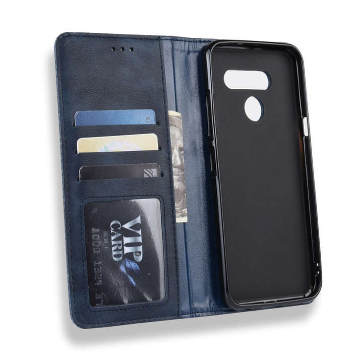 Magnetic Buckle Retro Crazy Horse Texture Horizontal Flip Leather Case for LG K50 /LG Q60 , with ...