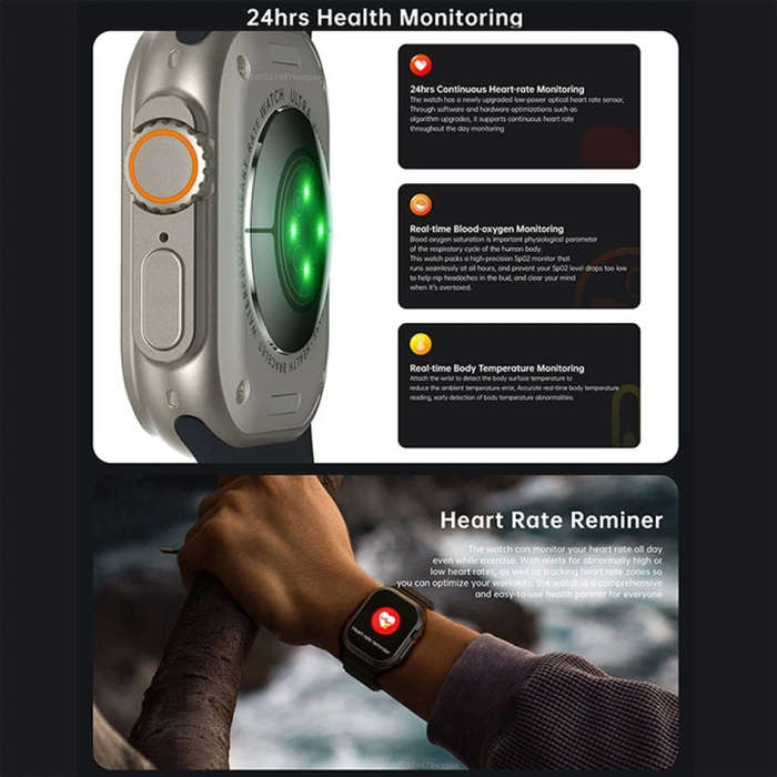 W800 Ultra 2.02 inch Color Screen Smart Watch,Support Heart Rate Monitoring / Blood Pressure Moni...
