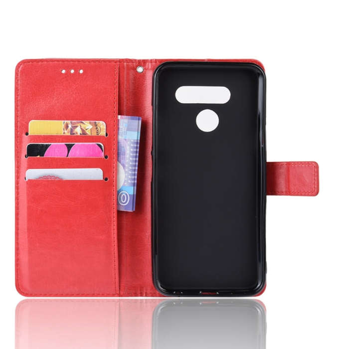 Retro Crazy Horse Texture Horizontal Flip Leather Case for LG K50 /LG Q60, with Holder & Card Slo...