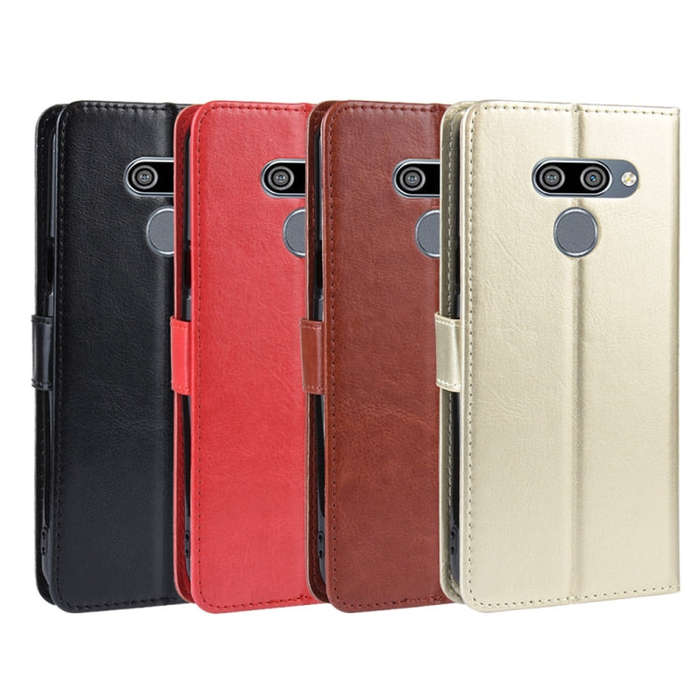 Retro Crazy Horse Texture Horizontal Flip Leather Case for LG K50 /LG Q60, with Holder & Card Slo...