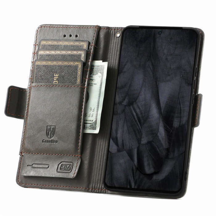 For Google Pixel 8 Pro CaseNeo Splicing Dual Magnetic Buckle Leather Phone Case(Gray)