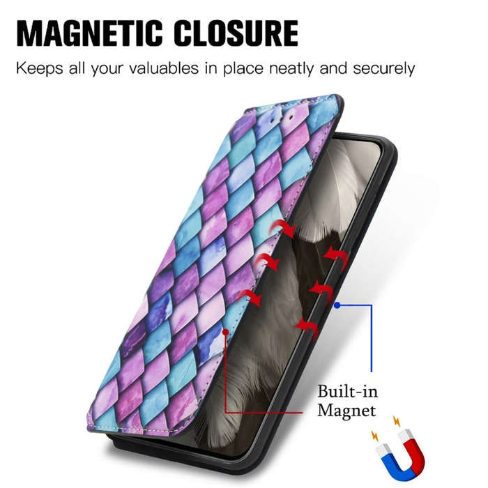 For Google Pixel 8 CaseNeo Colorful Magnetic RFID Anti-theft Leather Phone Case(Purple)