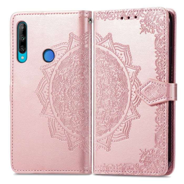 For Honor 9C Mandala Flower Embossed Leather Phone Case(Rose Gold)