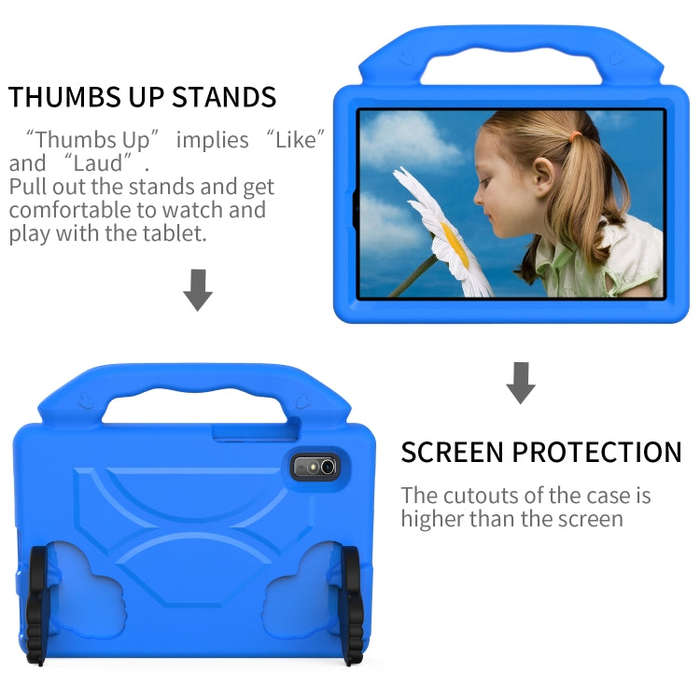 For Lenovo Tab M9 LTE 2023 Thumb Bracket EVA Shockproof Tablet Case(Blue)