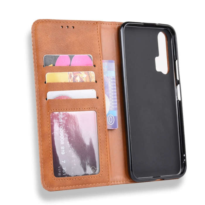 Magnetic Buckle Retro Crazy Horse Texture Horizontal Flip Leather Case for HUAWEI Honor 20pro , w...