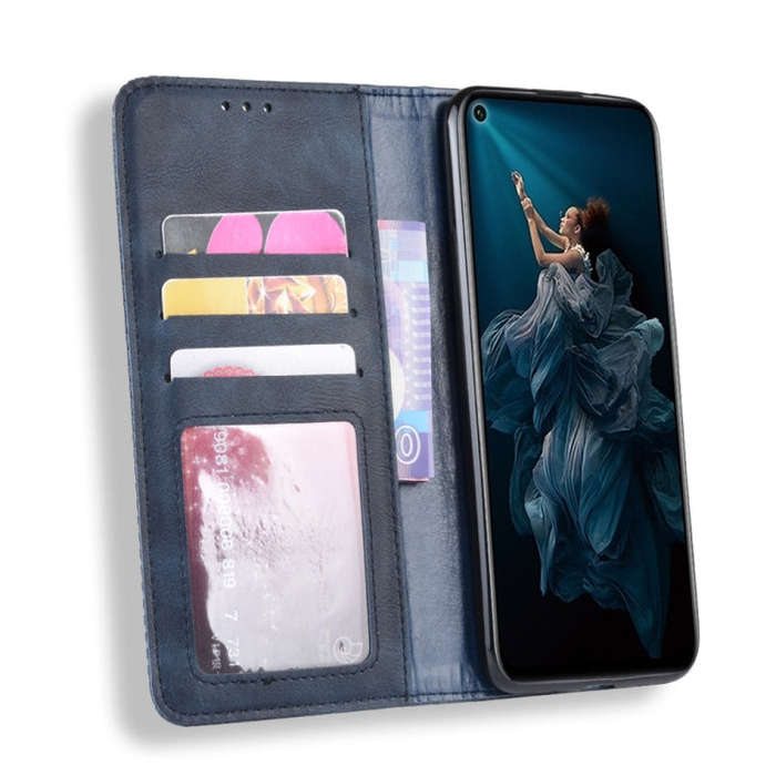 Magnetic Buckle Retro Crazy Horse Texture Horizontal Flip Leather Case for HUAWEI Honor 20pro , w...