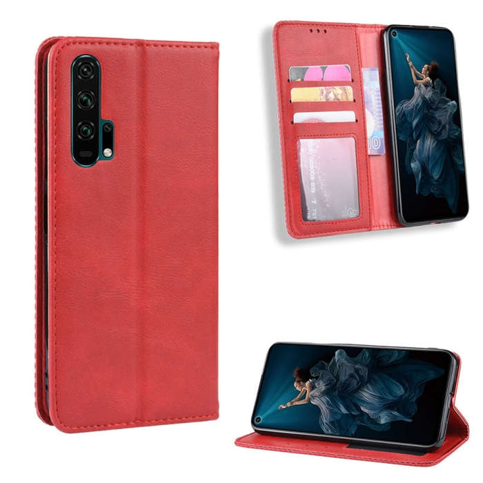 Magnetic Buckle Retro Crazy Horse Texture Horizontal Flip Leather Case for HUAWEI Honor 20pro , w...
