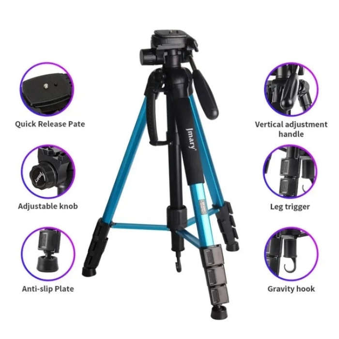 JMARY KP2264 Portable Detachable Tripod Mobile Phone SLR Camera Aluminium Alloy Stand(Red)