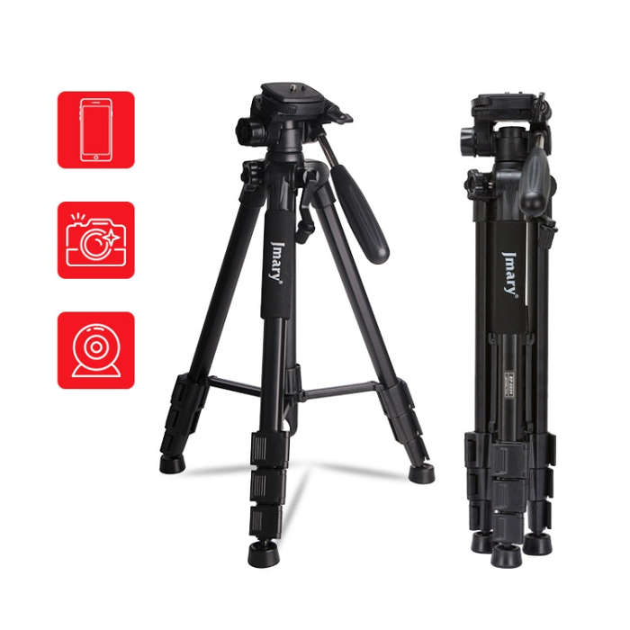 JMARY KP2234 Telescopic Aluminum Alloy SLR Camera Phone Live Streaming  Photography Tripod(Red)