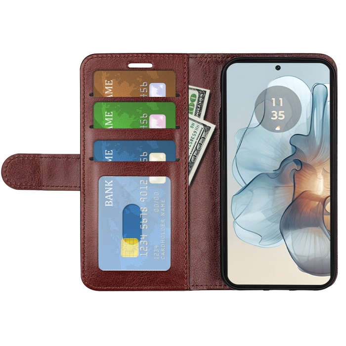 For Motorola Moto G24 Power R64 Texture Horizontal Flip Leather Phone Case(Brown)