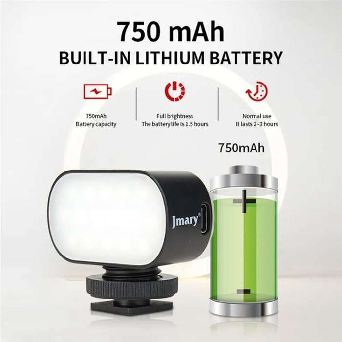 JMARY FM-16RGB Mini Portable Rechargeable RGB Video Conference Photography LED Fill Light