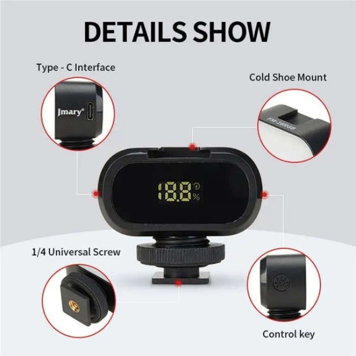 JMARY FM-16RGB Mini Portable Rechargeable RGB Video Conference Photography LED Fill Light