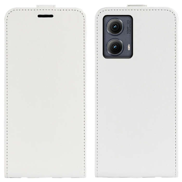 For Motorola Edge 5G 2024 R64 Texture Single Vertical Flip Leather Phone Case(White)