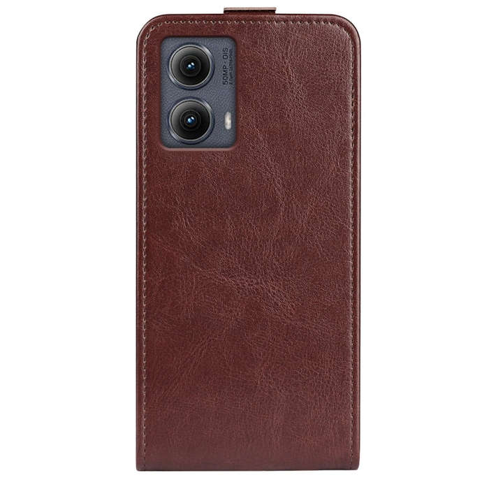 For Motorola Edge 5G 2024 R64 Texture Single Vertical Flip Leather Phone Case(Brown)